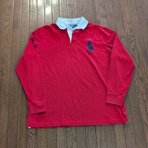 90's Polo Ralph Lauren Big Pony Logo Long Sleeve Rugby - Size L